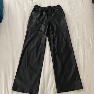 Zara black leather pants